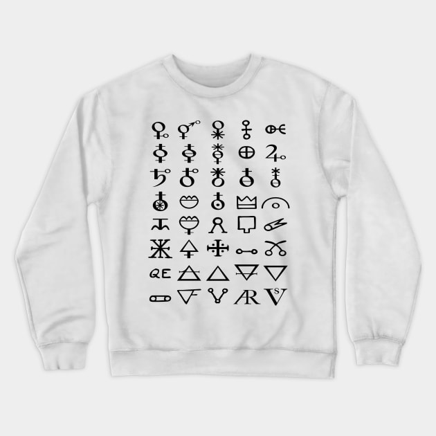 Alchemical Symbols Crewneck Sweatshirt by Vitalitee